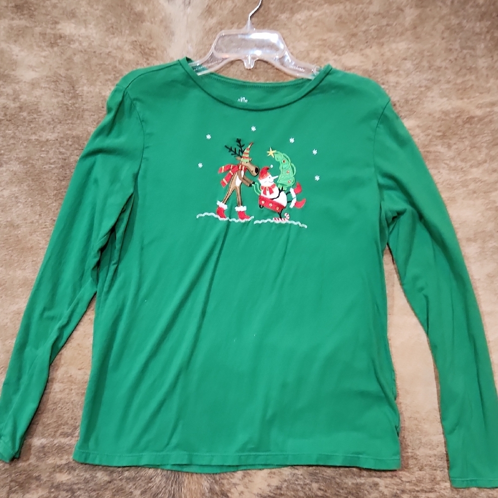 Green Kids Shirt with Festive Design